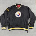 New ListingPittsburgh Steelers Jacket Mens Large Black Yellow Windbreaker Pullover NFL