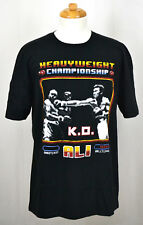 Muhammad Ali T-shirt Joe Frazier KO Video Arcade Graphic Tee Cotton Black NWT