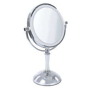 MonMed Lighted Makeup Mirror - Standing 1x and 10x Magnifying Mirror