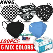 20-100PCS 5-Layer KN95 Face Mask Outdoor Filtering Disposable Mouth & Nose Cover