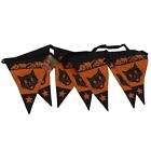Bethany Lowe Fabric Halloween Pennant Garland Orange Black Cat VTG Style NEW