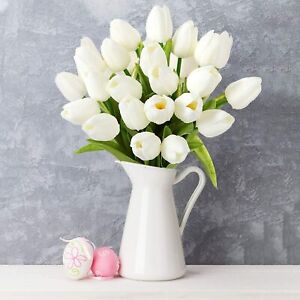 10 PACK Artificial Tulips Real Touch Bridal Home Wedding Party Festival Decor US