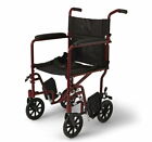 Medline MDS808200ARE Transport Wheelchair - Red- Lightweight- Foldable- Senior