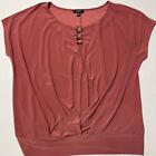 A. U. W. Blouse Shirt Womens Size Medium Pink w/Chest Buckles