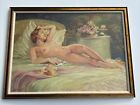 EMERSON LEWIS PAINTING FINEST LARGE NUDE FEMALE MODEL ANTIQUE EXHIBITED FAMOUS