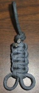 Cobra Weave Keychain Grey Gray 550 Paracord American Hand Made