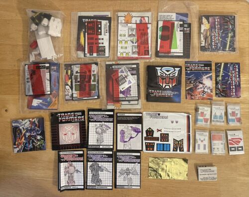 Giant Lot Of G1 Transformers Instructions, Stickers, Inserts, And Some Parts!