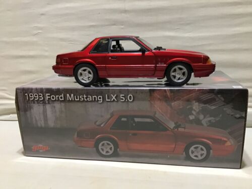 MUSTANG 1993 LX 5.0 H.O. ELECTRIC RED FORD FOX BODY DIECAST  1/18 GMP #19003