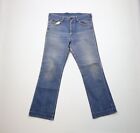 Vintage 70s Streetwear Mens 36x32 Thrashed Wide Leg Bell Bottoms Denim Jeans USA