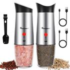 Rechargeable Electric Salt and Pepper Grinder Set: Automatic Gravity Stainless S
