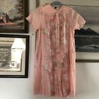 VTg Lisanne Pink Floral Nightgown Lace Sz S *read* A3202