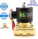 U.S. Solid 1/2'' Brass Electric Solenoid Valve 12V DC Normally Closed Air Water