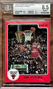 1986 STAR #10 Michael JORDAN The Future RC Bulls Rookie Basketball Card BGS 8.5