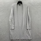 TALBOTS Sweater Womens Medium Cardigan Top Pure Merino Wool Gray**