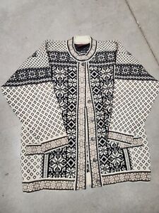 VTG Skjaeveland of Norway Hilde Wool Cardigan Sweater Telemark Style Size XL *E