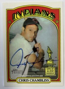 New ListingCHRIS CHAMBLISS 2021 Topps Archives AUTOGRAPH on Card AUTO 1972 INDIANS