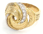+ Vintage 13.2gm 18k Yellow Gold Genuine SI1 Diamond Ladies Cocktail Ring Size 9