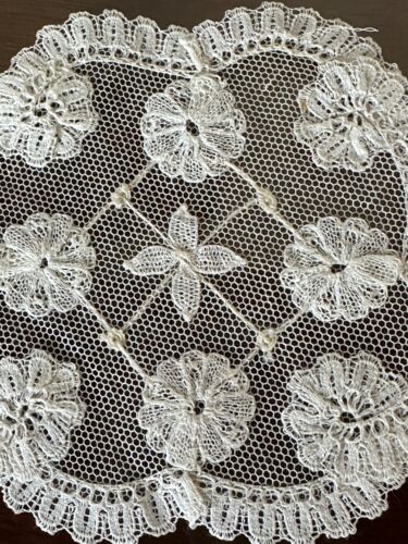 Antique lot  of 5 Doilies/ Coaster  PRINCESS LACE  Hand Made
