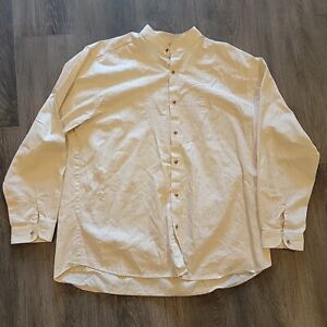 Wah Maker Frontier Button Up Shirt Mens Long Sleeve Cream Western USA Made XL
