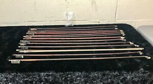 Thirteen Violin Bows. Collection. Lot. Parts or Repair Projects
