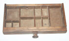 Antique Small Modified 10-Slot Wood Print Tray Drawer Wall Curio Display Shelf