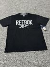 Reebok Mens Overlay Logo CVC Jersey Tee Shirt- Black -Medium-Brand New Tag