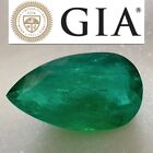 12.50 Ct GIA CERTIFIED HUGE Natural Emerald Pear Shape Faceted Loose Gemstone