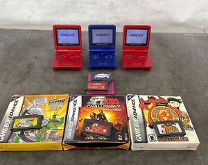 Lot of 3 Nintendo Game Boy Advanced SP AGS-001 Handheld Game Console Bundle