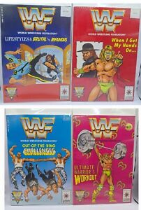 4 WWF Wrestling Valiant Comic Boos 1991 Undertaker, Ultimate Warrior (Lot Of 4)