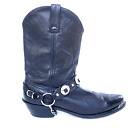Durango DB560 Men’s 11” Concho Strap Blk Leather SZ 13D USM Cowboy Western Boots