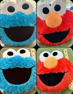 Sesame Street Live Plush Pillow Elmo Cookie Monster Double Sided Toy Two