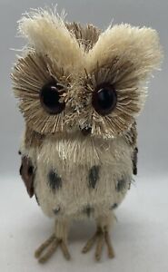 Owl Figure - Sisal & Pinecone Woodland Natural Forest Animal Decor