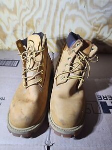 Timberland Boots Boys Size 4.5 Wheat Nubuck Leather Used Condition