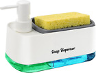 Kitchen Dish Soap Dispenser Set，Dish and Hand Soap Dispenser with Sponge Holder,
