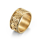 Retro Gold Viking Nordic mythology dire Wolf Ring For Man punk jewelry size 10