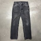 Vintage 90s Levi’s 501 Made In USA Denim Jeans Black Measure 32x32 Straight Leg