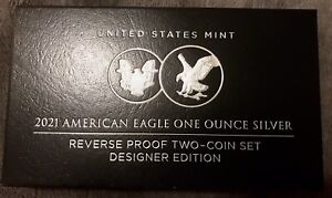 New Listing2021  American Eagle- Silver (Reverse Proof) - 2 Coin Designer set Edition