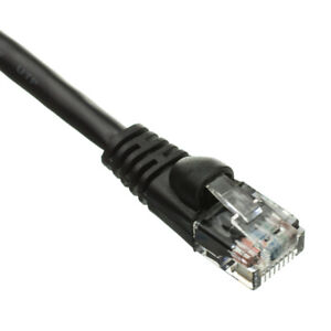 Snagless 1 Foot Cat5e Black Network Ethernet Patch Cable
