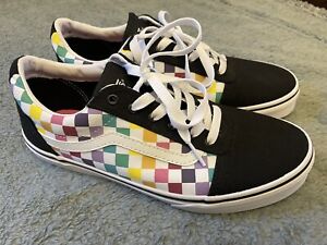 Vans Old Skool Missy Checkerboard Shoes Youth Size 6 Rainbow Shoes Girls
