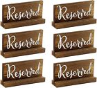 Brown Wooden Reserved Signs for Tables 6pk; Rustic Signs with Sign Holders