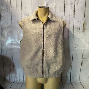 Vintage Pendleton Sherpa Vest Men's Size M Tan & Brown Full Zip Pockets USA VGC