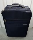 $425 Briggs & Riley Domestic Expandable Wheeled Carry-On Blue Nylon 22 x 14 x 8
