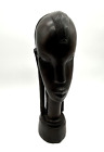 Hand Carved African Head Sculpture, Wood, Vintage, Tanganyika (Tanzania)