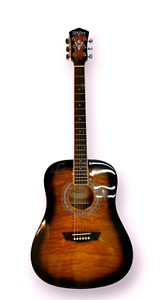 Washburn Premium Acoustic Guitar Maple Top Vintage Tobacco Burst Bundle