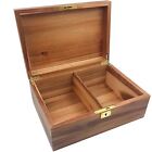 Large Wood Storage Box Decorative Wooden Box with Hinged Lid and Locking Key ...