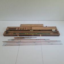 Vintage Grampus Kiraku & Co 5 Piece Split Bamboo Hex Fly Rod With Wooden Box +++