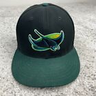 Tampa Bay Devil Rays Hat 7 3/8 Fitted New Era On-Field Cap Made In USA Black Grn