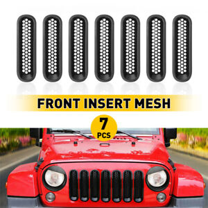 For Cover Jeep Wrangler JKU JK Front Mesh Headlight Inserts Grille & Accessories (For: Jeep)