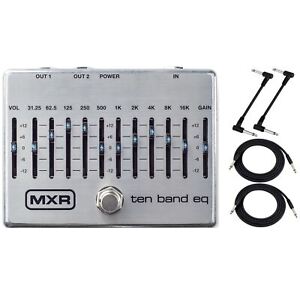MXR M108S Ten Band EQ - 10 Band Graphic EQ Guitar Pedal with Cables