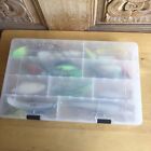 LOT OF 17 SALTWATER FISHING LARGE LURES IN PLASTIC CASE